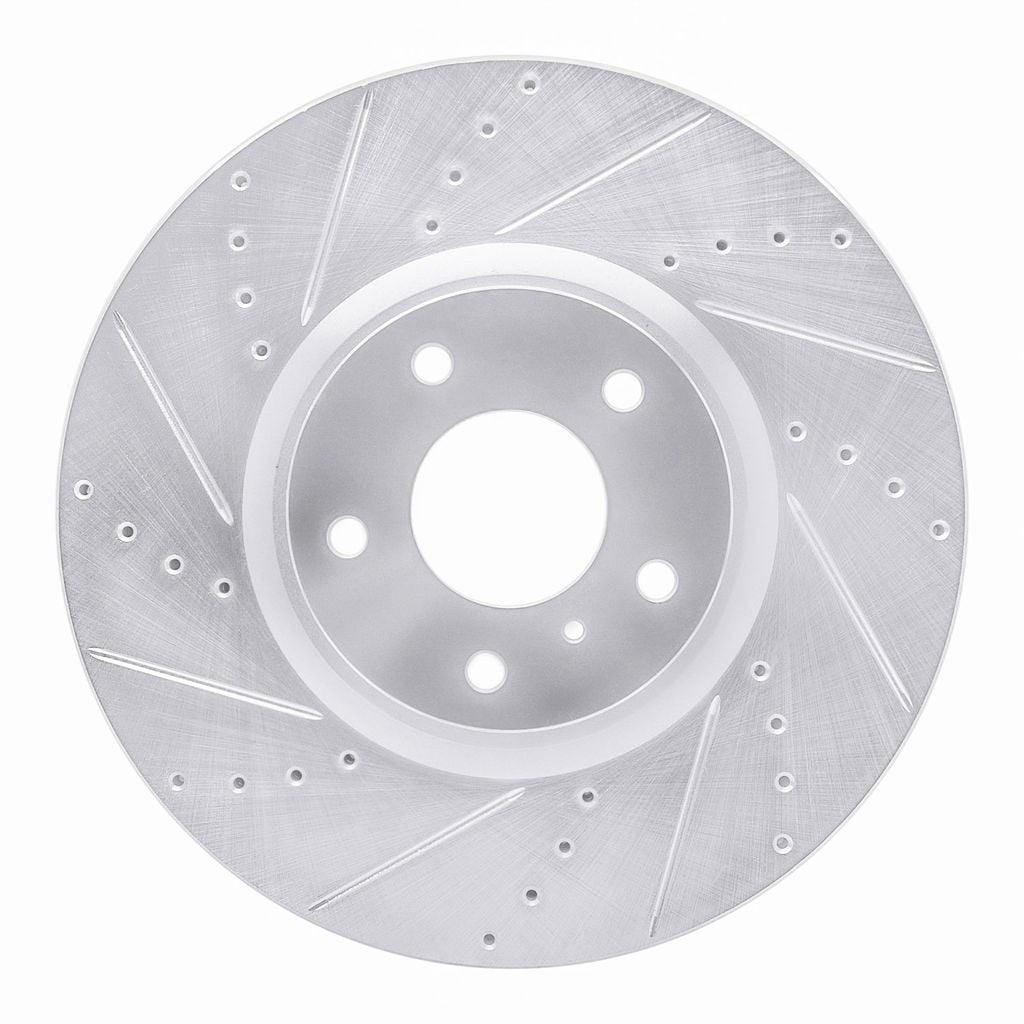 Dynamic Friction 631-68011L - Drilled and Slotted Silver Zinc Brake Rotor