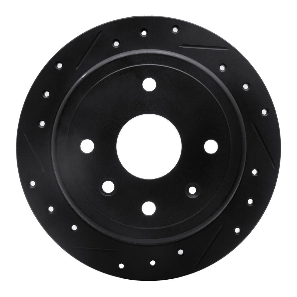 Dynamic Friction 633-01011L - Drilled and Slotted Black Zinc Brake Rotor