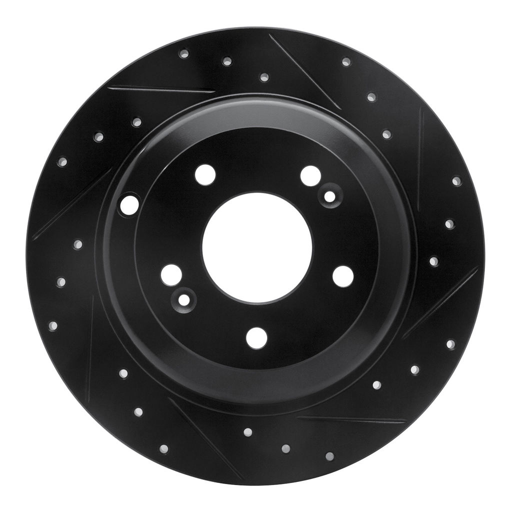 Dynamic Friction 633-03033R - Drilled and Slotted Black Zinc Brake Rotor