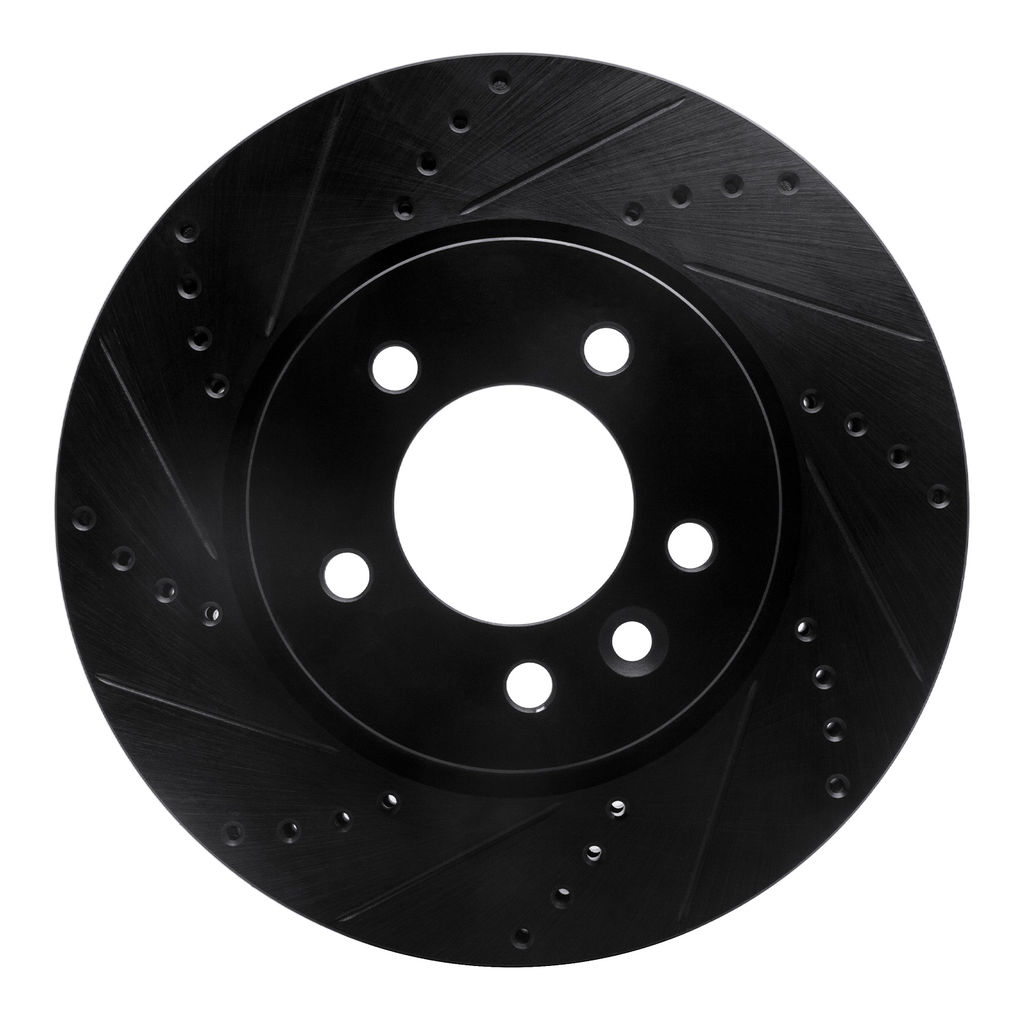 Dynamic Friction 633-11013L - Drilled and Slotted Black Zinc Brake Rotor