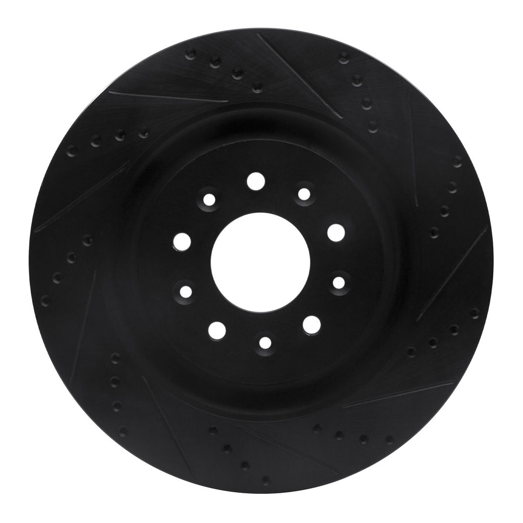 Dynamic Friction 633-20016R - Drilled and Slotted Black Zinc Brake Rotor