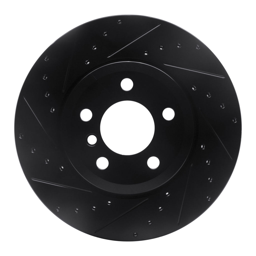 Dynamic Friction 633-31141L - Drilled and Slotted Black Zinc Brake Rotor