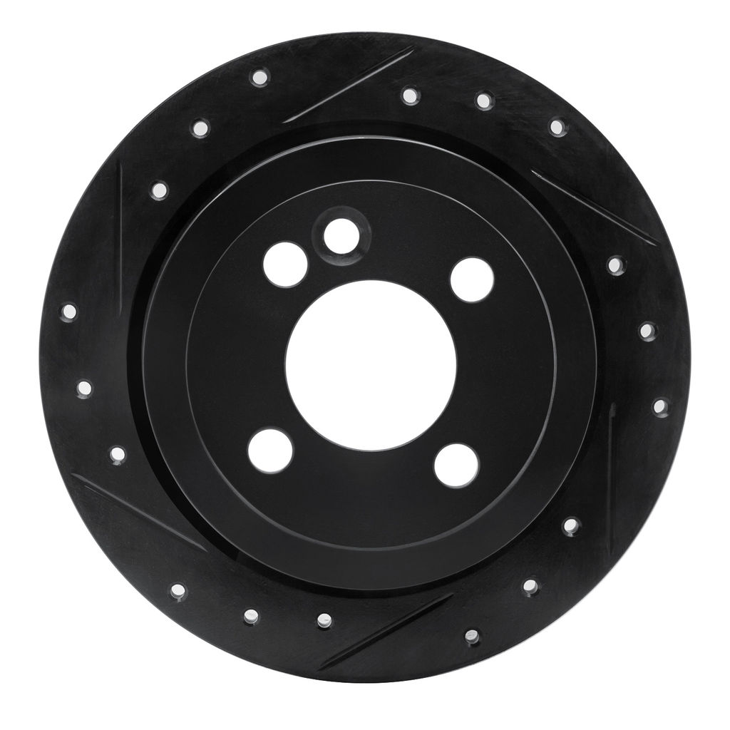 Dynamic Friction 633-32003L - Drilled and Slotted Black Zinc Brake Rotor