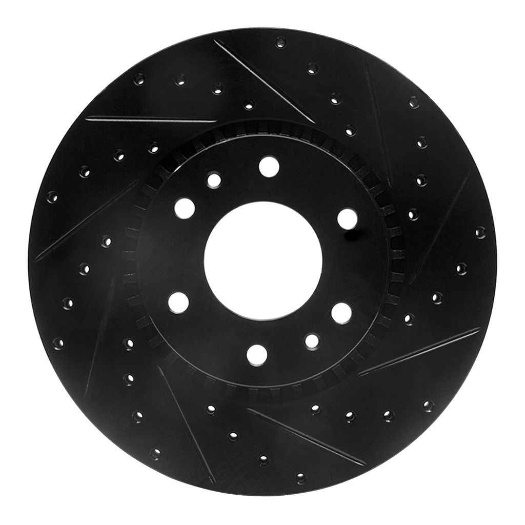 Dynamic Friction 633-48046R - Drilled and Slotted Black Zinc Brake Rotor
