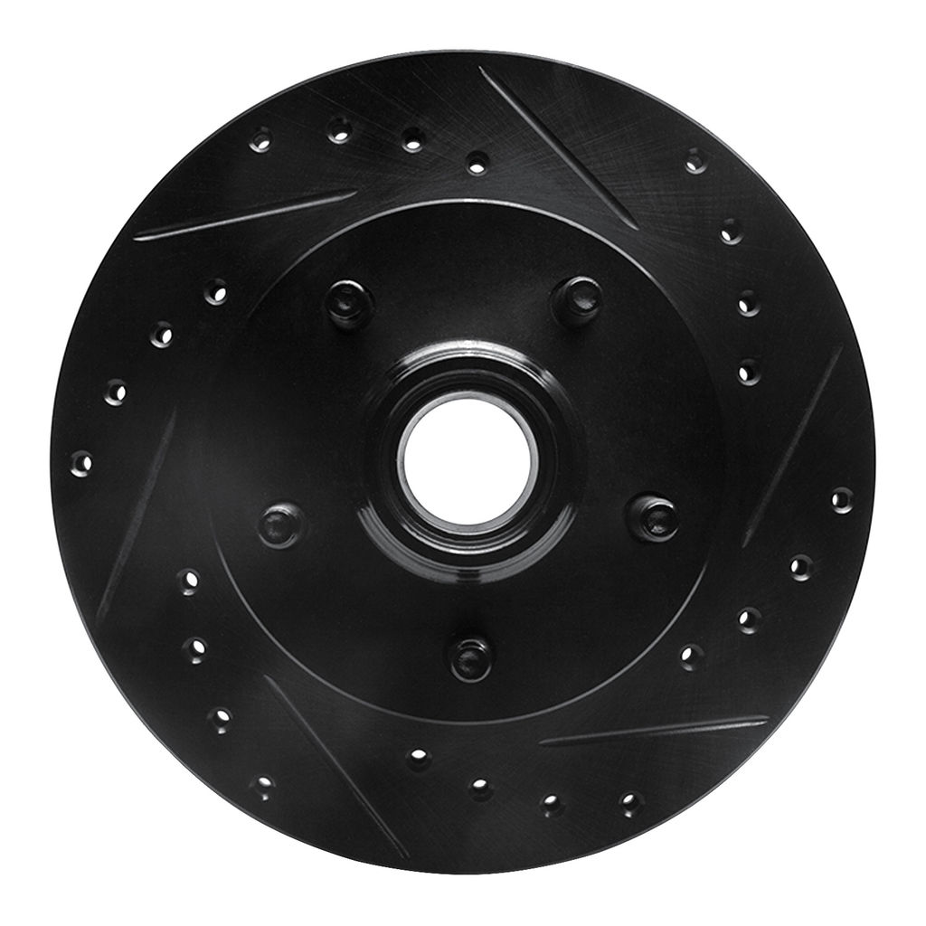 Dynamic Friction 633-54165R - Drilled and Slotted Black Zinc Brake Rotor