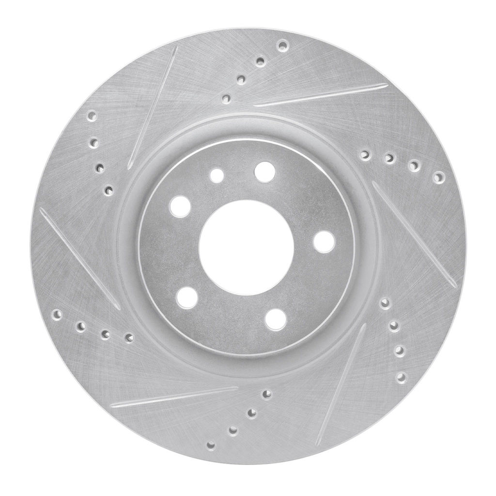 Dynamic Friction 631-16006L - Drilled and Slotted Silver Zinc Brake Rotor