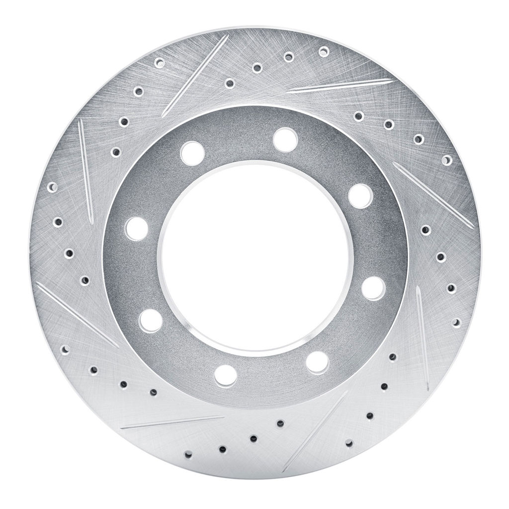 Dynamic Friction 631-48003L - Drilled and Slotted Silver Zinc Brake Rotor