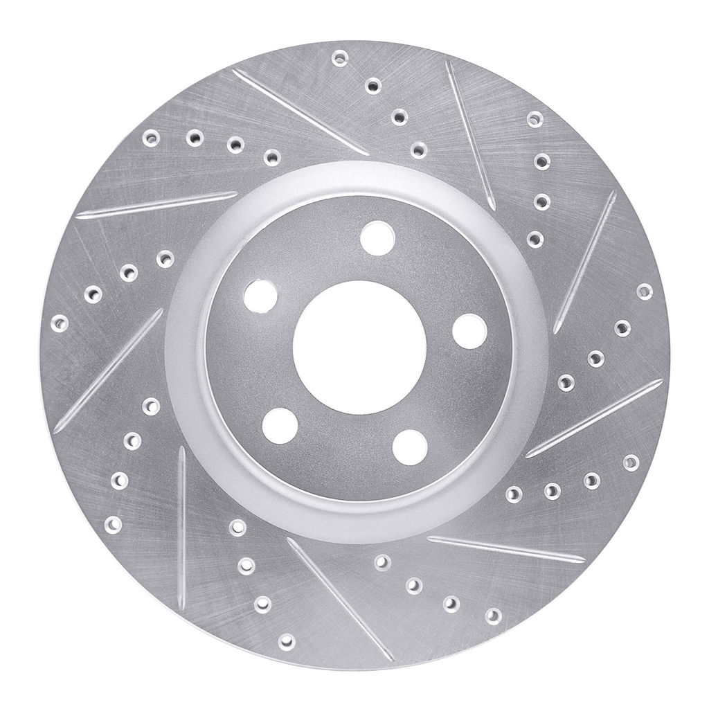Dynamic Friction 631-54264R - Drilled and Slotted Silver Zinc Brake Rotor