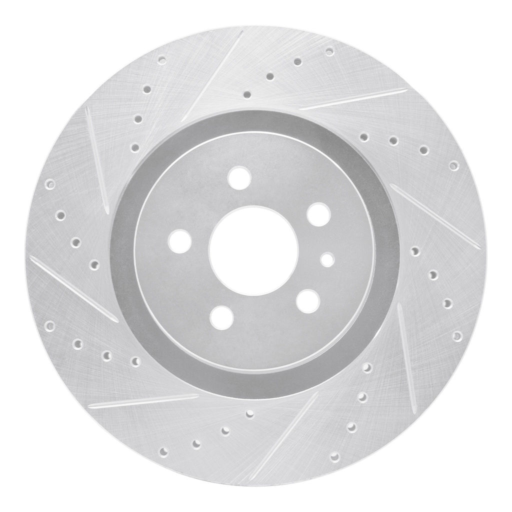 Dynamic Friction 631-55006L - Drilled and Slotted Silver Zinc Brake Rotor