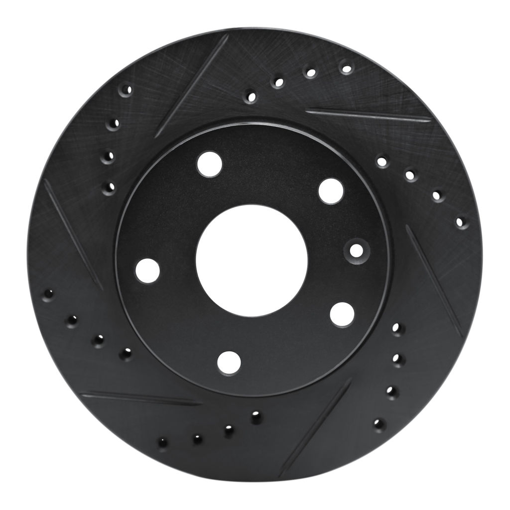 Dynamic Friction 633-18001L - Drilled and Slotted Black Zinc Brake Rotor