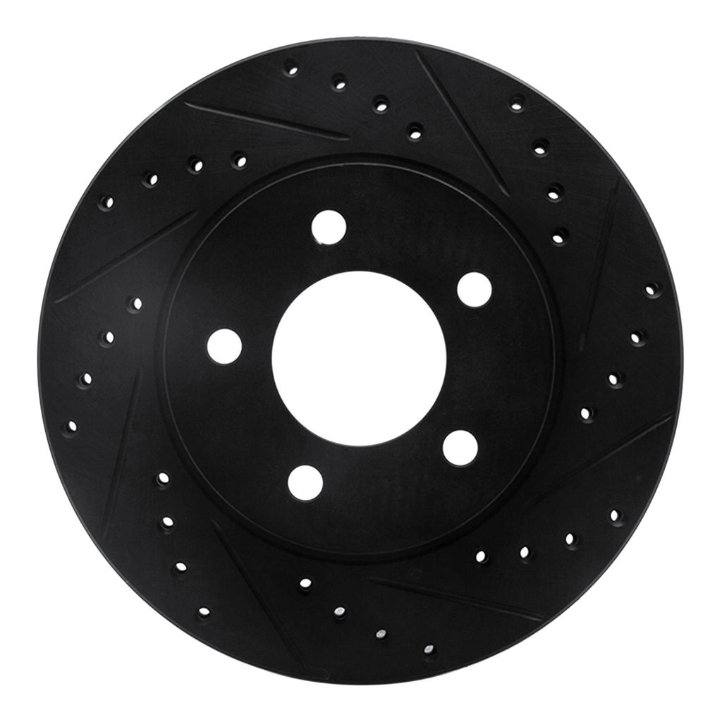 Dynamic Friction 633-40011R - Drilled and Slotted Black Zinc Brake Rotor