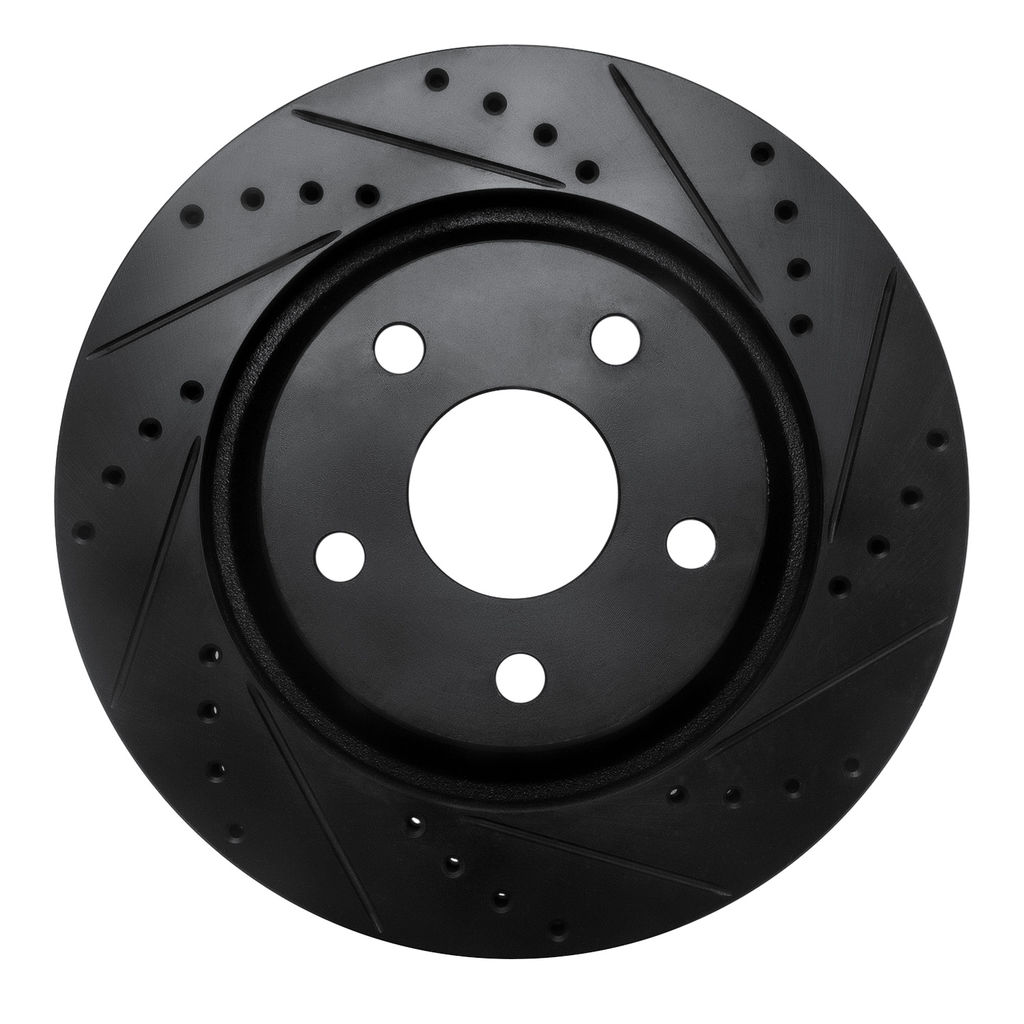 Dynamic Friction 633-42033R - Drilled and Slotted Black Zinc Brake Rotor