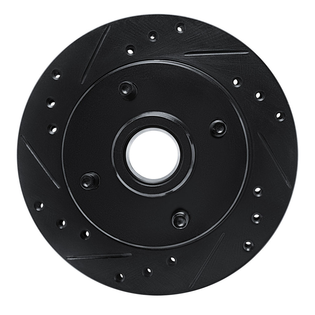 Dynamic Friction 633-54018L - Drilled and Slotted Black Zinc Brake Rotor