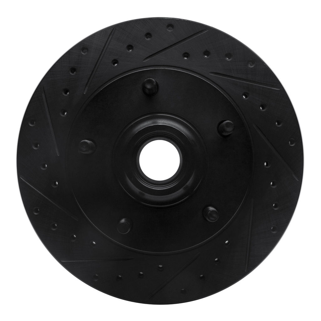 Dynamic Friction 633-54097L - Drilled and Slotted Black Zinc Brake Rotor