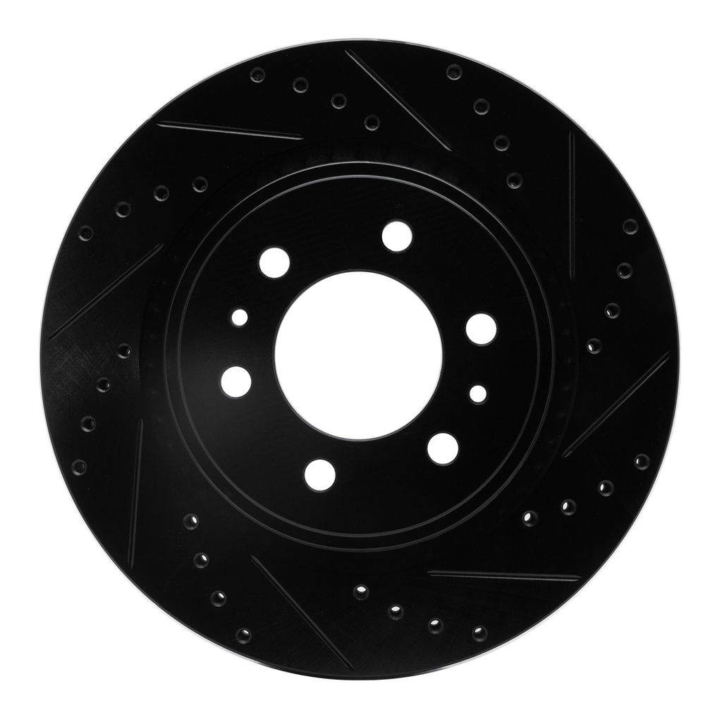 Dynamic Friction 633-54204R - Drilled and Slotted Black Zinc Brake Rotor