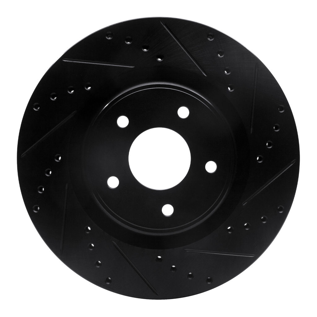 Dynamic Friction 633-67105R - Drilled and Slotted Black Zinc Brake Rotor