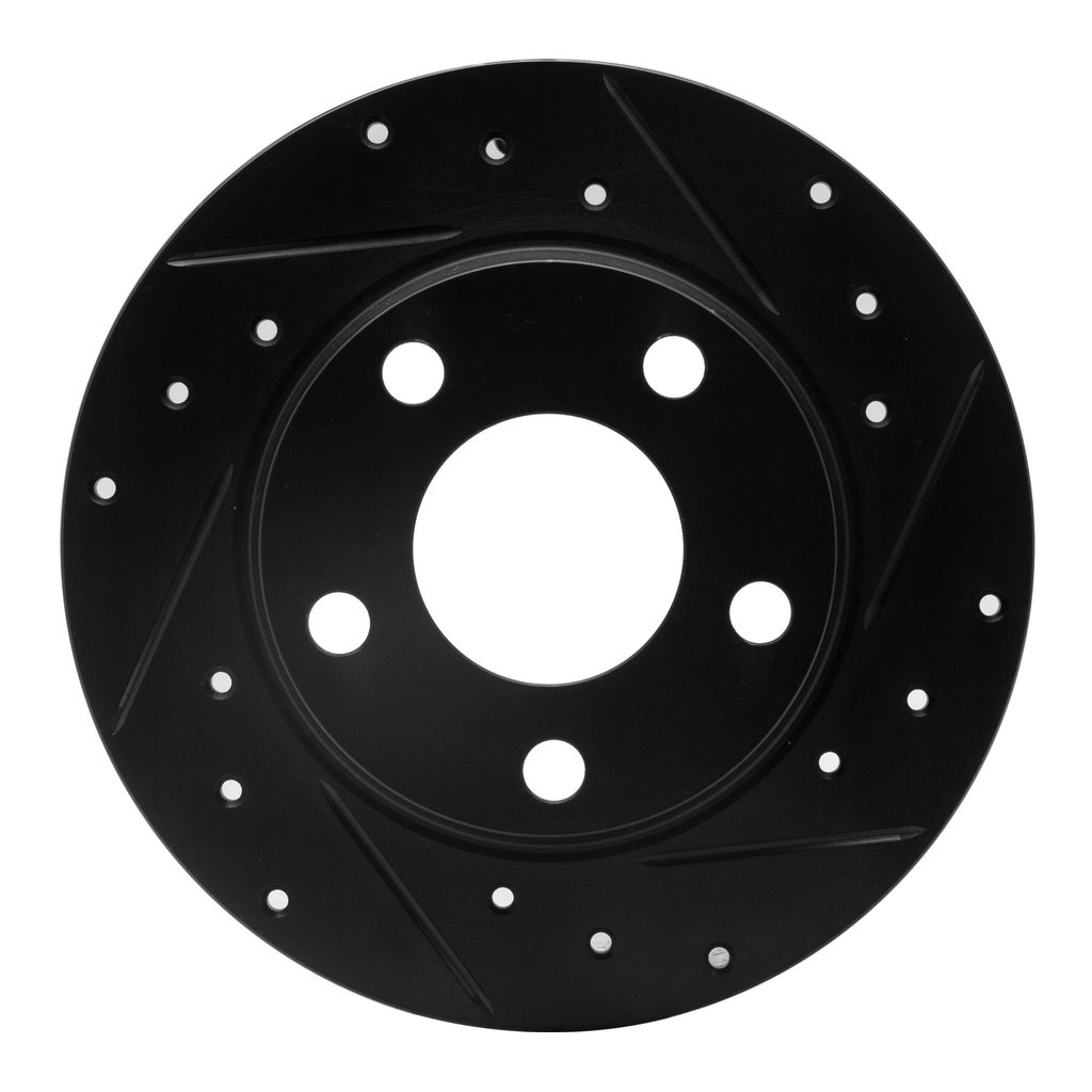 Dynamic Friction 633-73021R - Drilled and Slotted Black Zinc Brake Rotor