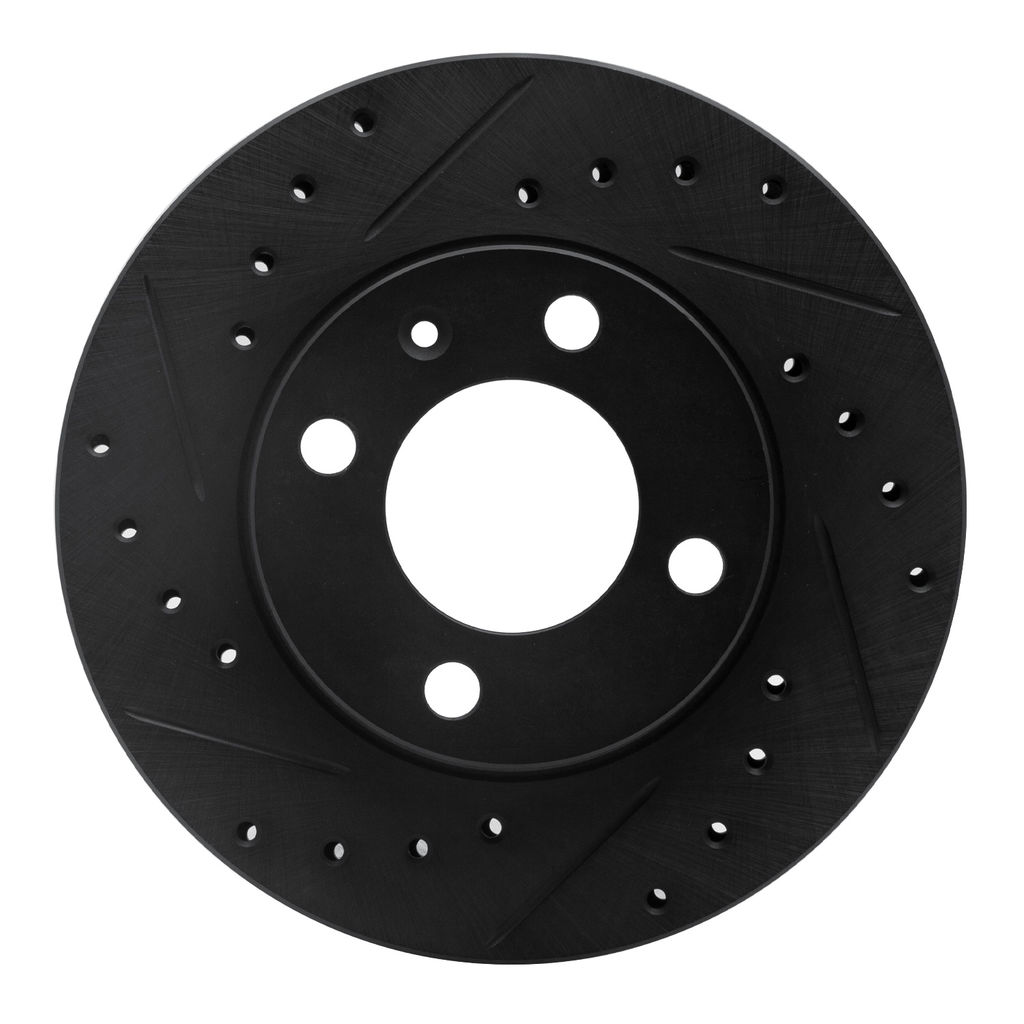 Dynamic Friction 633-74004L - Drilled and Slotted Black Zinc Brake Rotor