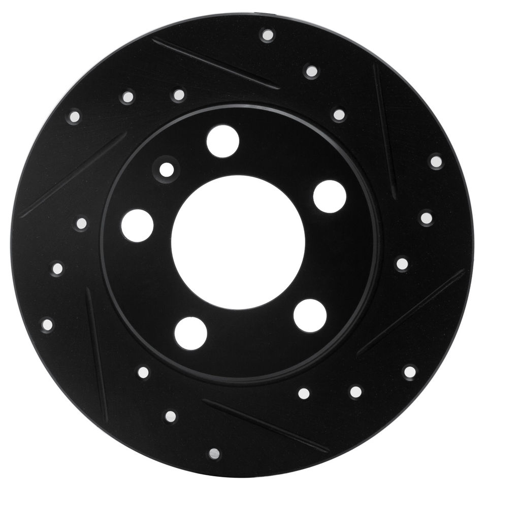 Dynamic Friction 633-74019R - Drilled and Slotted Black Zinc Brake Rotor