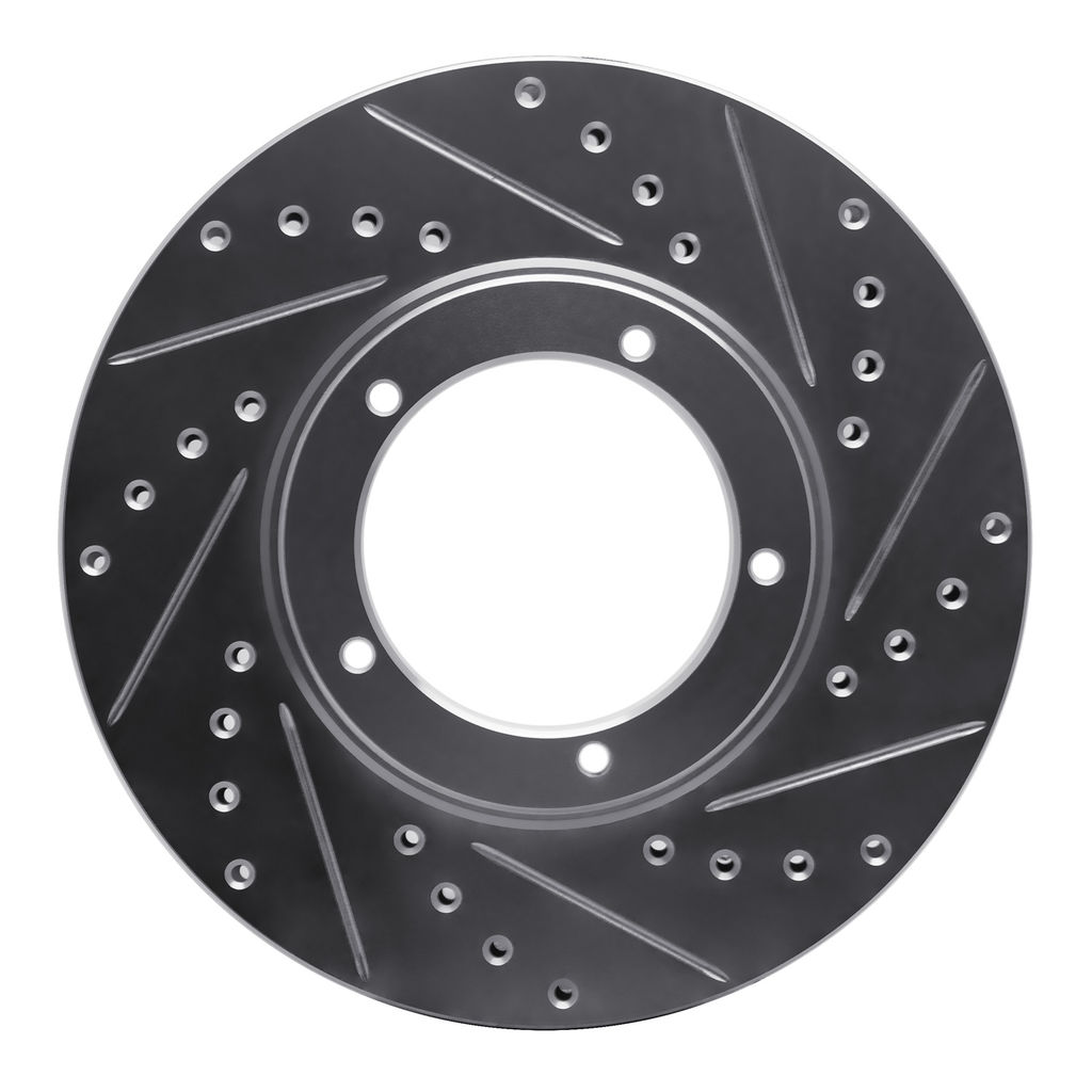 Dynamic Friction 631-02016R - Drilled and Slotted Silver Zinc Brake Rotor