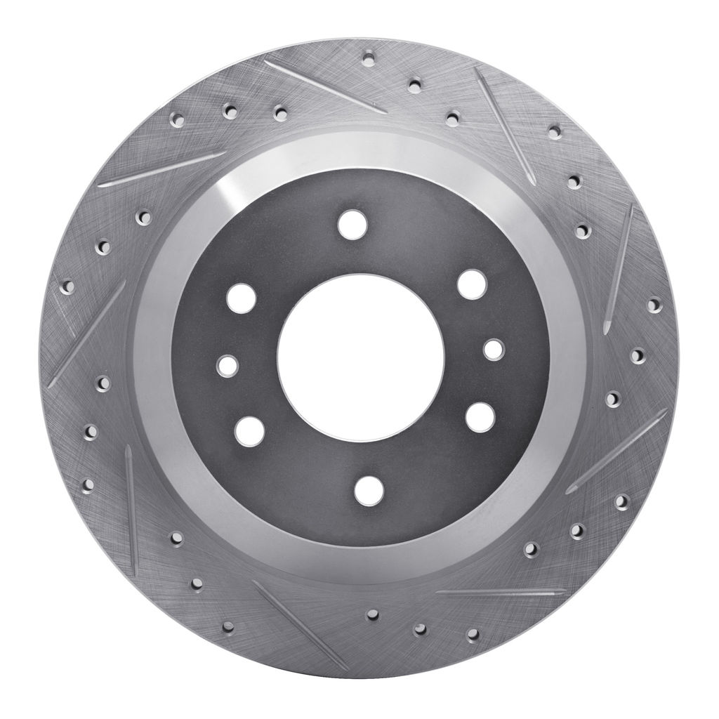 Dynamic Friction 631-48045R - Drilled and Slotted Silver Zinc Brake Rotor