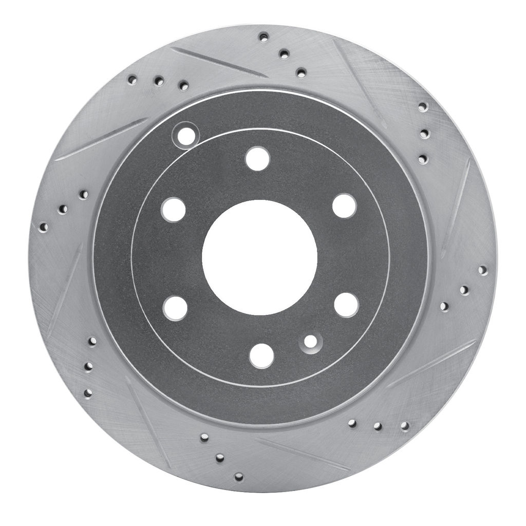 Dynamic Friction 631-48055R - Drilled and Slotted Silver Zinc Brake Rotor