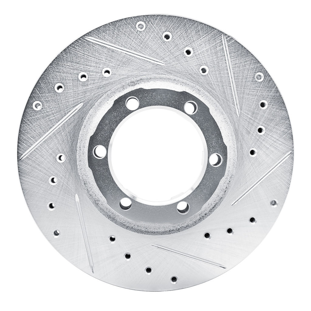 Dynamic Friction 631-72049R - Drilled and Slotted Silver Zinc Brake Rotor
