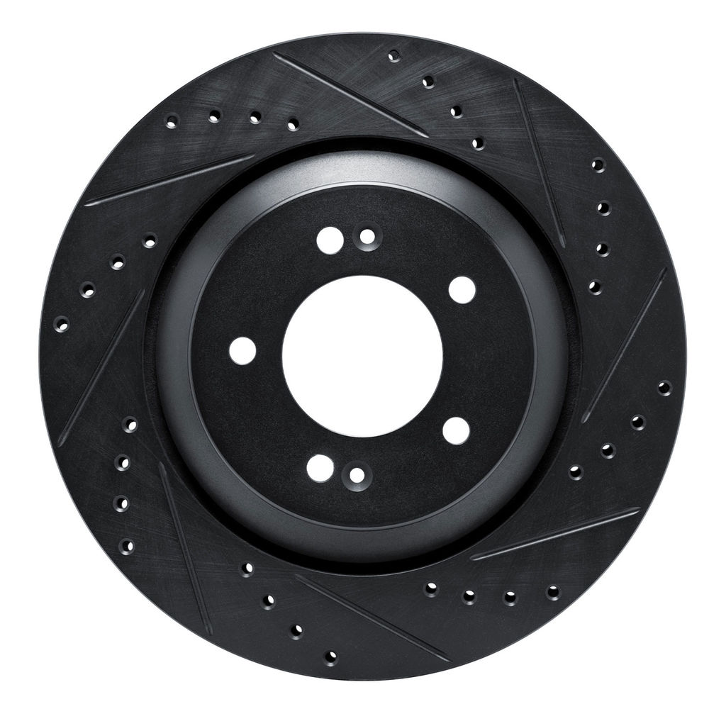 Dynamic Friction 633-03062R - Drilled and Slotted Black Zinc Brake Rotor