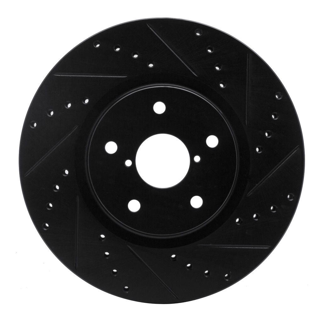 Dynamic Friction 633-13035R - Drilled and Slotted Black Zinc Brake Rotor