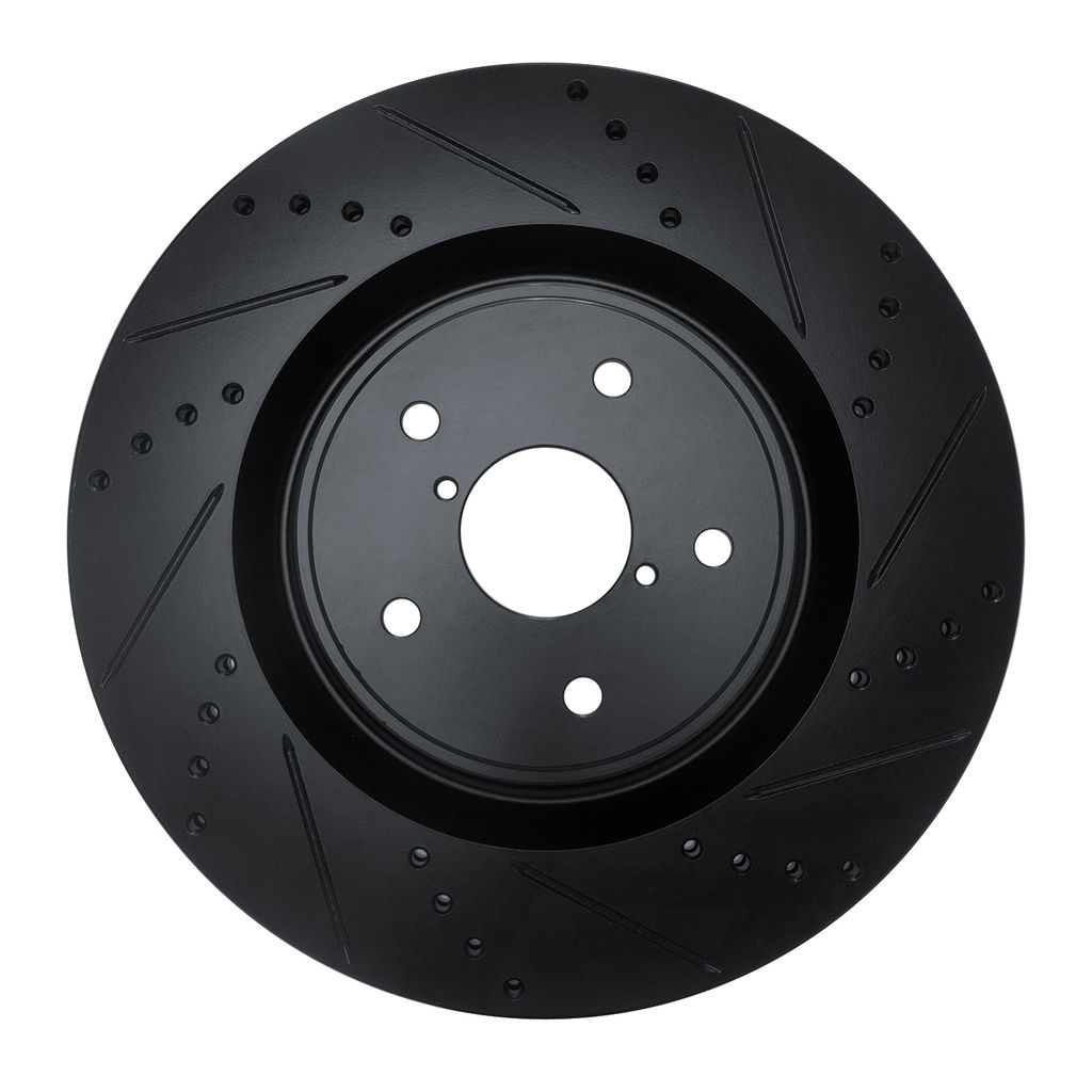 Dynamic Friction 633-13041R - Drilled and Slotted Black Zinc Brake Rotor