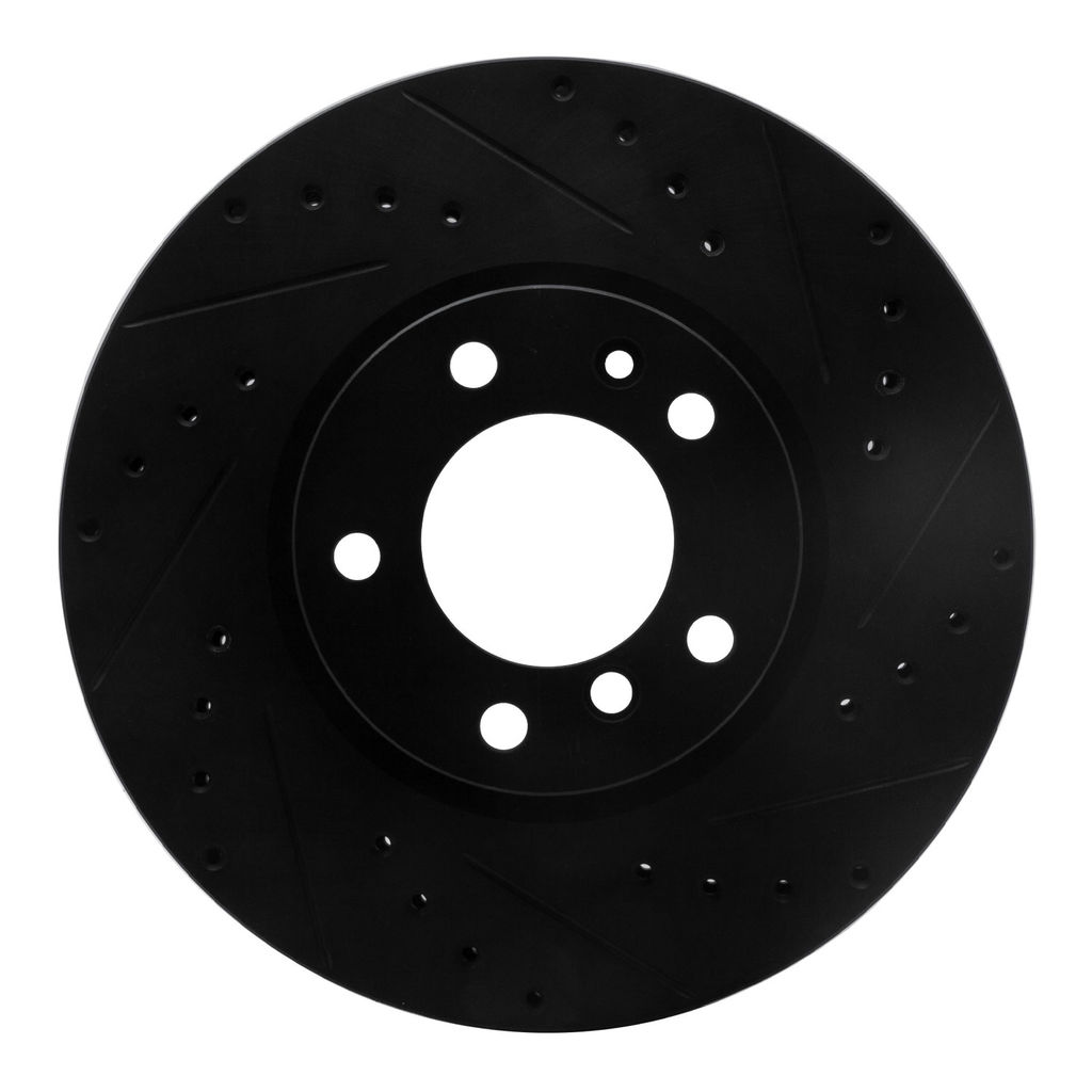 Dynamic Friction 633-31033R - Drilled and Slotted Black Zinc Brake Rotor