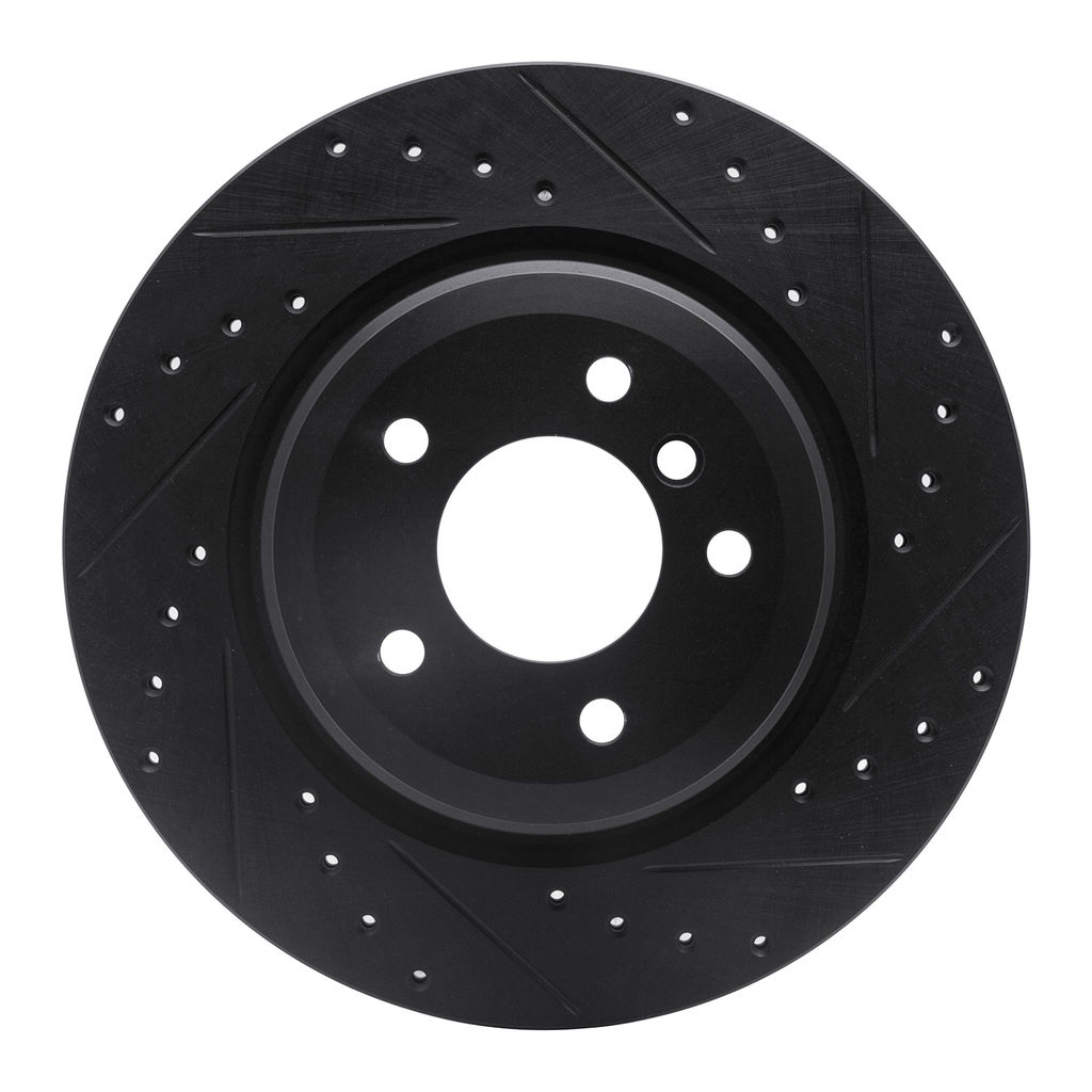 Dynamic Friction 633-31070R - Drilled and Slotted Black Zinc Brake Rotor