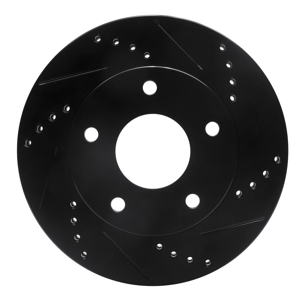 Dynamic Friction 633-48005R - Drilled and Slotted Black Zinc Brake Rotor