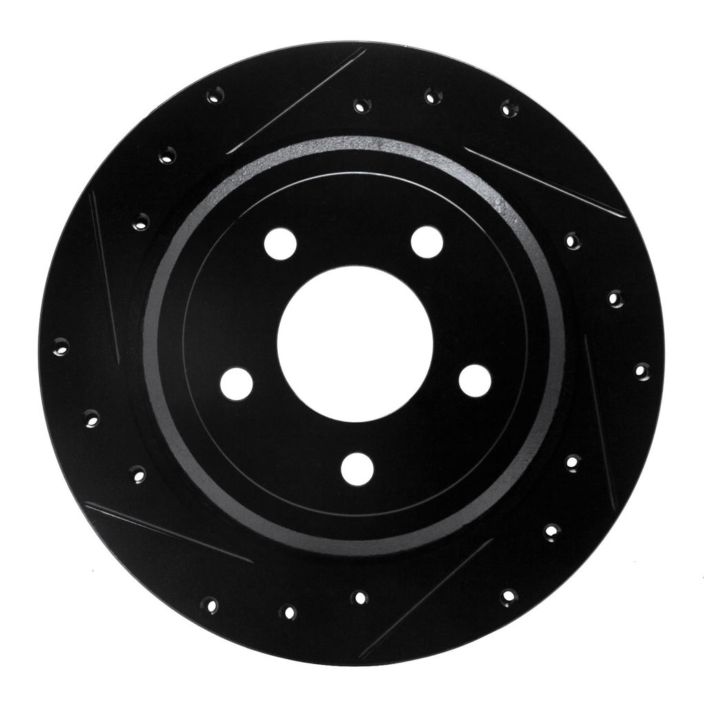 Dynamic Friction 633-56020L - Drilled and Slotted Black Zinc Brake Rotor