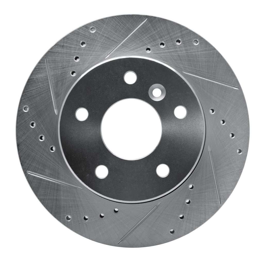 Dynamic Friction 631-11005L - Drilled and Slotted Silver Zinc Brake Rotor