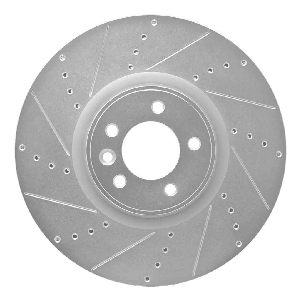 Dynamic Friction 631-11021L - Drilled and Slotted Silver Zinc Brake Rotor