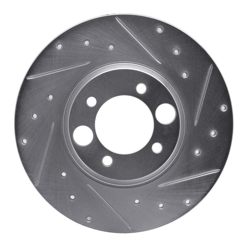 Dynamic Friction 631-20000R - Drilled and Slotted Silver Zinc Brake Rotor