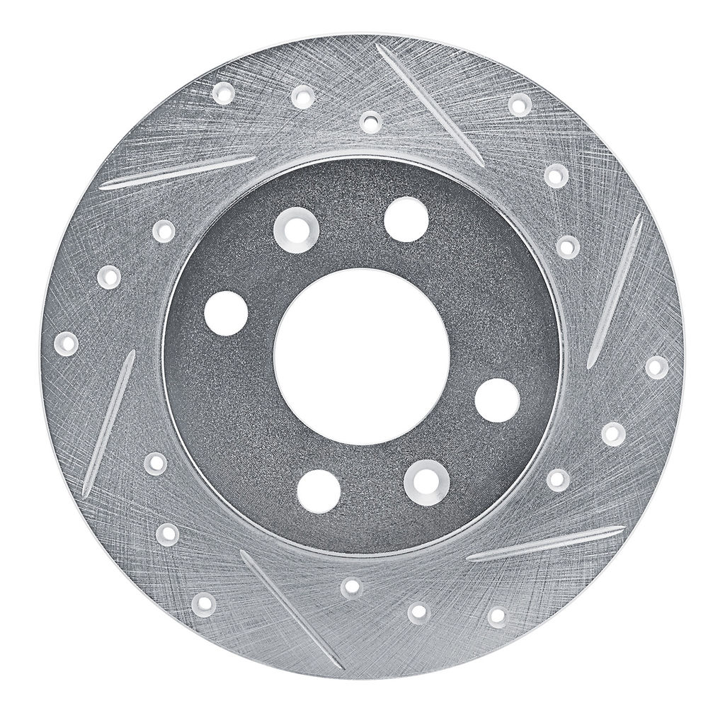 Dynamic Friction 631-23003R - Drilled and Slotted Silver Zinc Brake Rotor