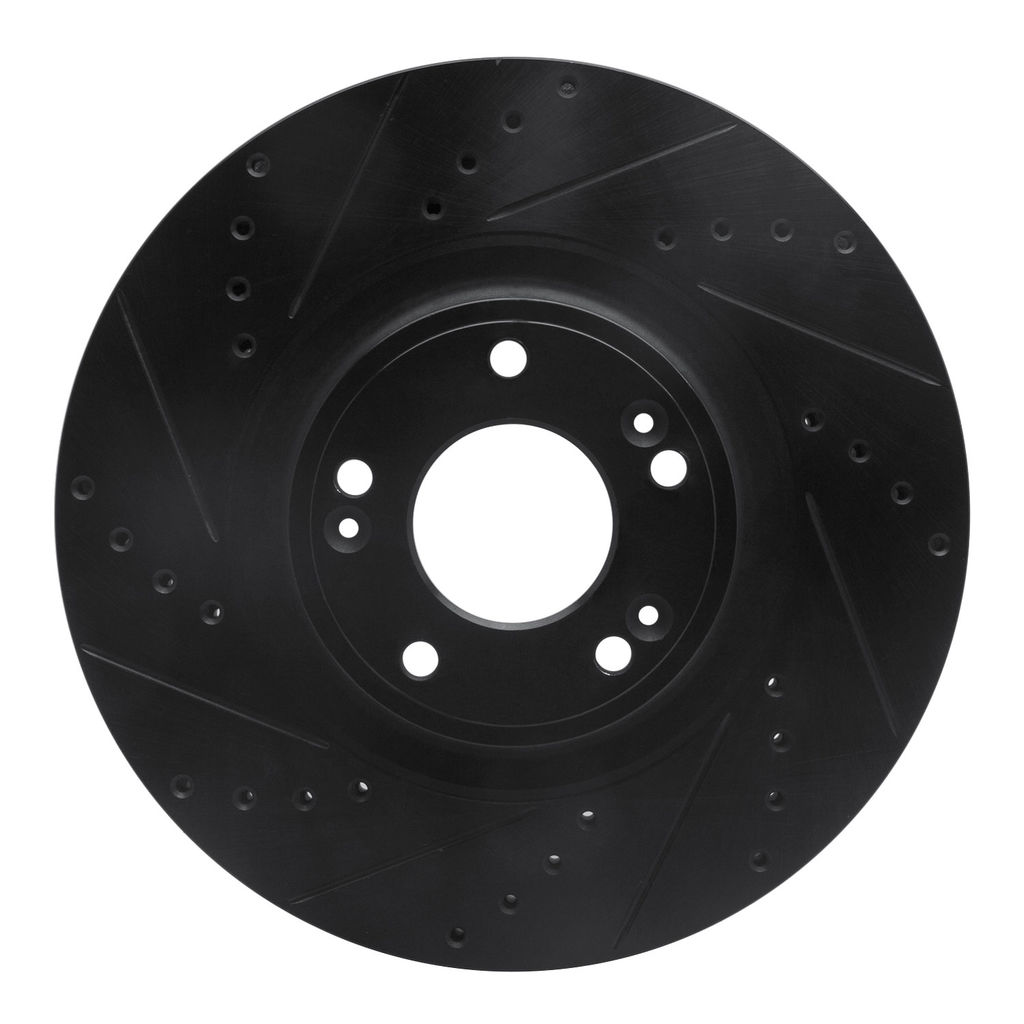 Dynamic Friction 633-03028L - Drilled and Slotted Black Zinc Brake Rotor
