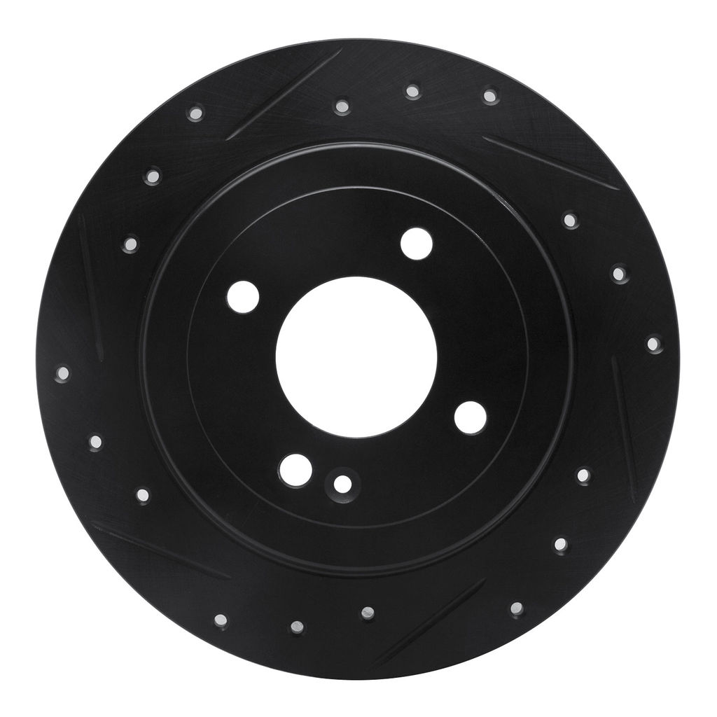 Dynamic Friction 633-03041L - Drilled and Slotted Black Zinc Brake Rotor