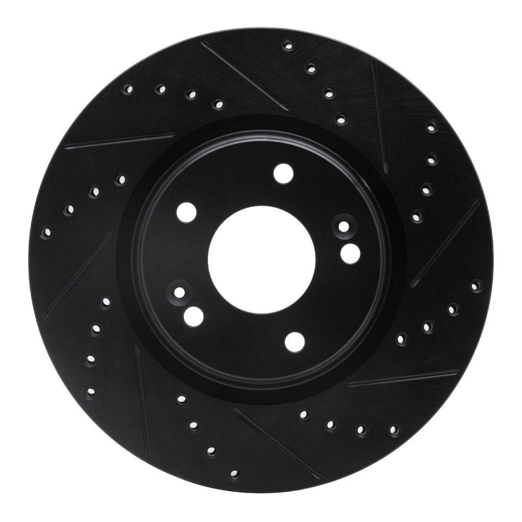 Dynamic Friction 633-03054R - Drilled and Slotted Black Zinc Brake Rotor