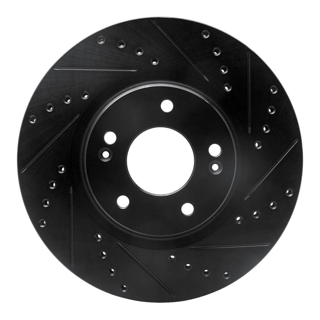 Dynamic Friction 633-03066R - Drilled and Slotted Black Zinc Brake Rotor