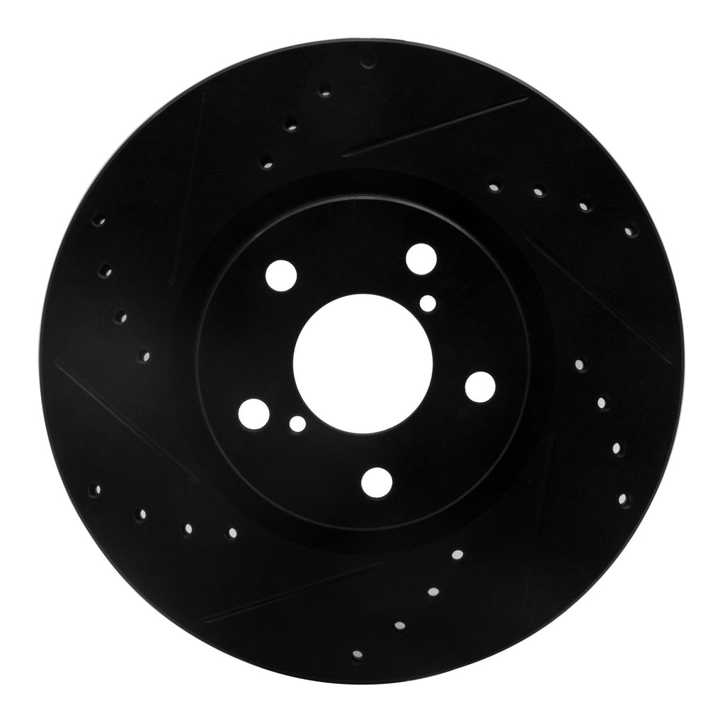 Dynamic Friction 633-13039L - Drilled and Slotted Black Zinc Brake Rotor