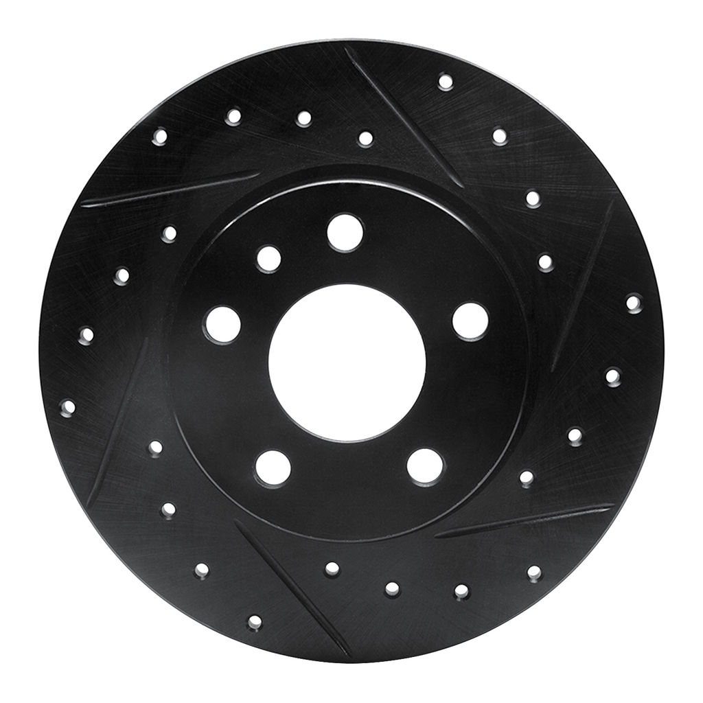 Dynamic Friction 633-16007R - Drilled and Slotted Black Zinc Brake Rotor