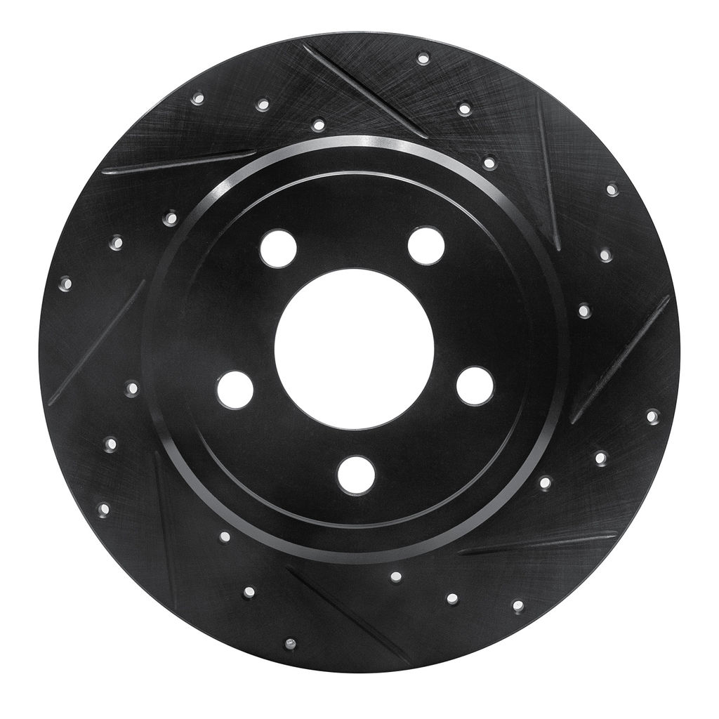 Dynamic Friction 633-39016R - Drilled and Slotted Black Zinc Brake Rotor