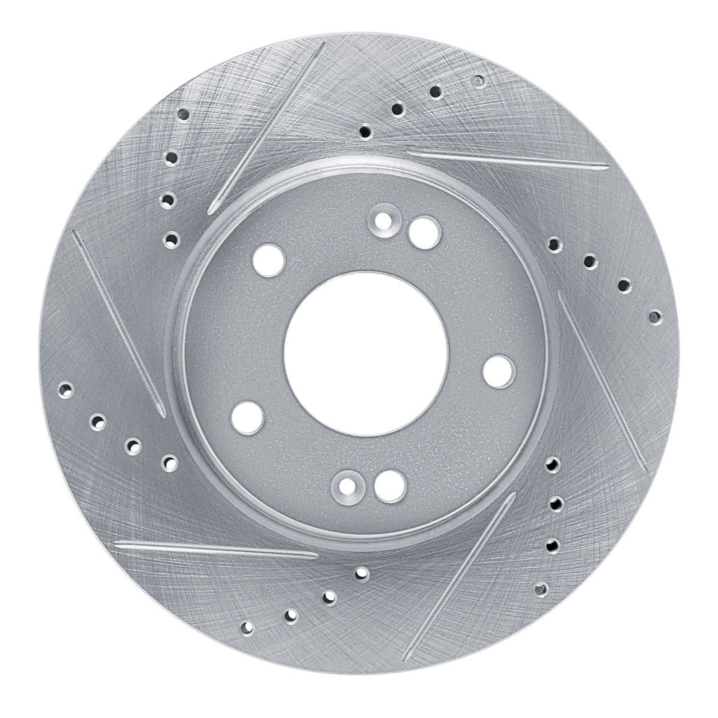 Dynamic Friction 631-03069L - Drilled and Slotted Silver Zinc Brake Rotor