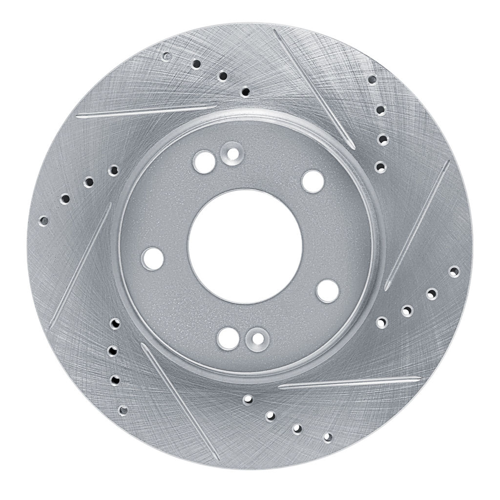 Dynamic Friction 631-03069R - Drilled and Slotted Silver Zinc Brake Rotor