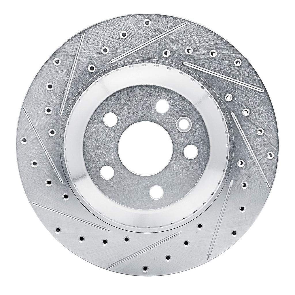 Dynamic Friction 631-11035L - Drilled and Slotted Silver Zinc Brake Rotor