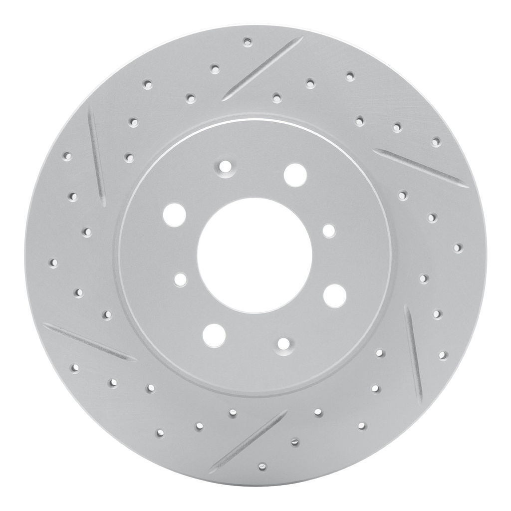 Dynamic Friction 830-59016L - Geoperformance Coated Drilled and Slotted Brake Rotor