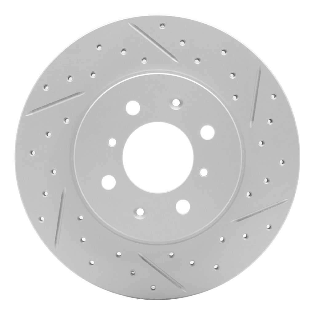 Dynamic Friction 830-59016R - Geoperformance Coated Drilled and Slotted Brake Rotor